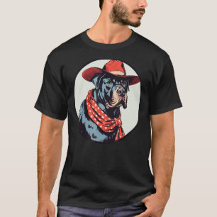 Camiseta Cane Corso Vaquero Perro Divertido Oeste Salvaje