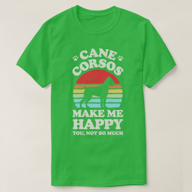 Camiseta Cane Corsos me hace feliz cresta de sol retro para (Diseño del anverso)