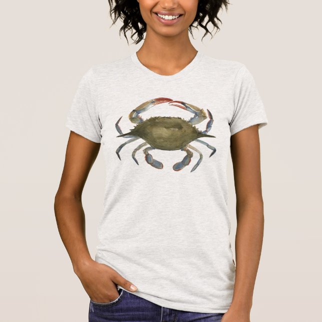 Camiseta Cangrejo acuarela - Gris (Anverso)