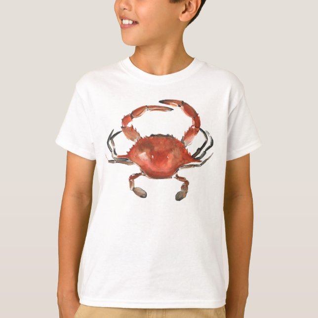 Camiseta Cangrejo acuarela - Rojo (Anverso)