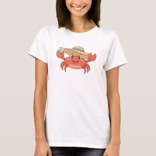 Camiseta Cangrejo Alegre con Sombrero de Sol - Dibujo Anima