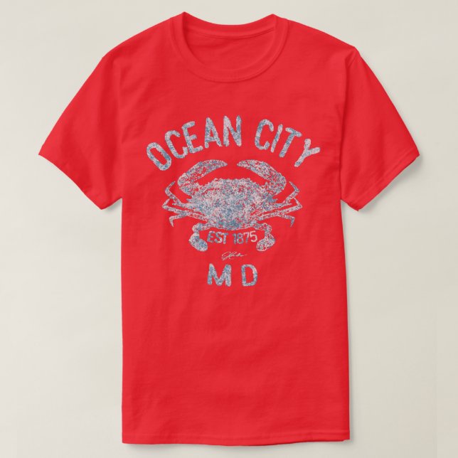 Camiseta Cangrejo azul de Ocean City Maryland Chesapeake (Diseño del anverso)