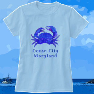 Camiseta Cangrejo azul radiante de Ocean City MD