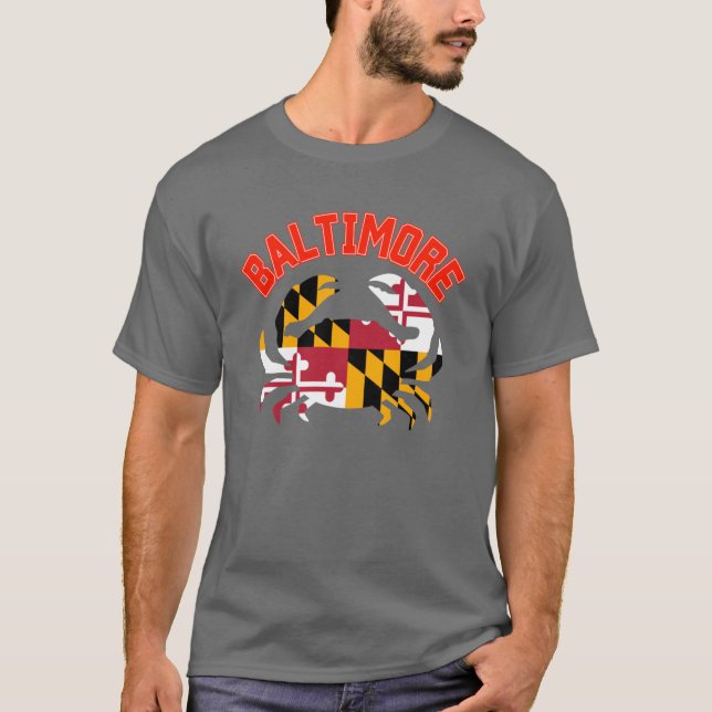 Camiseta Cangrejo Baltimore con bandera de Maryland para am (Anverso)
