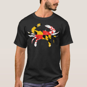 Camiseta Cangrejo con bandera de Maryland perturbado 1