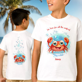 Camiseta Cangrejo Cute Summer Vacation Cangrejo marisco Nom
