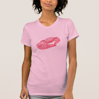 Camiseta Cangrejo de arena abstracto con remolinos rojos en