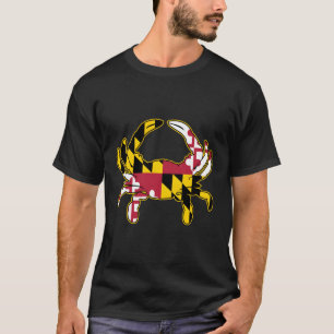 Camiseta Cangrejo De Bandera Del Orgullo Maryland Con Color