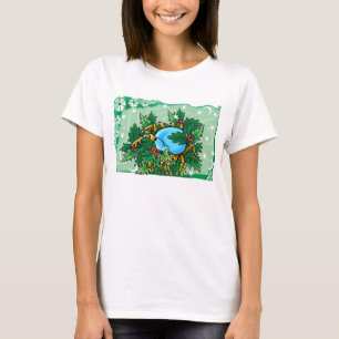 Camiseta Cangrejo de cáncer de flores en Holly