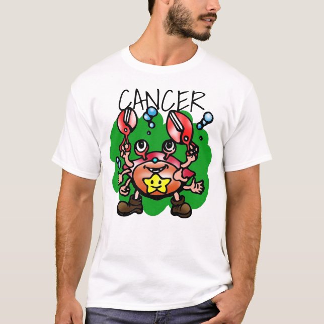 Camiseta Cangrejo de cáncer feliz con estrella (Anverso)