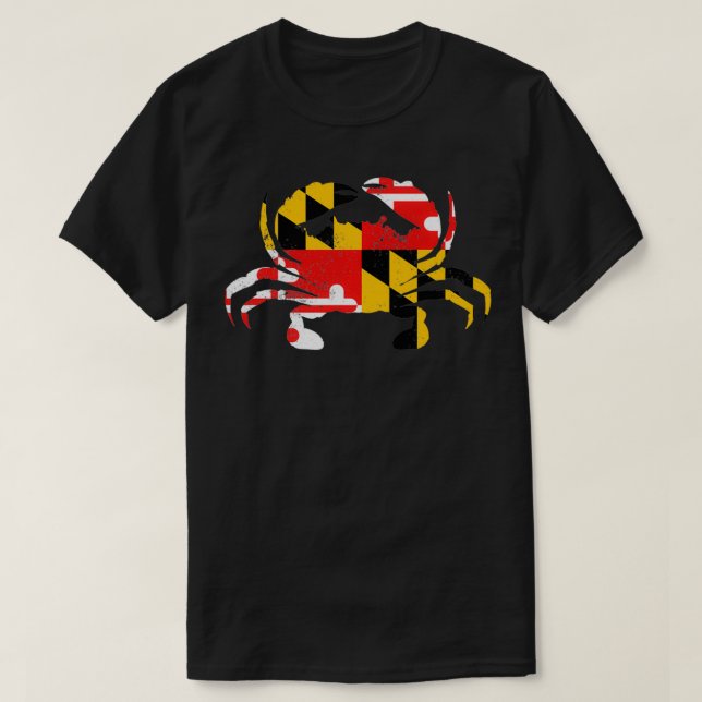 Camiseta Cangrejo de la bandera de Maryland Cangrejo azul d (Diseño del anverso)