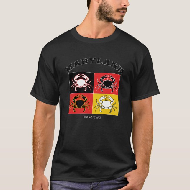 Camiseta Cangrejo de la bandera del estado de Maryland Balt (Anverso)