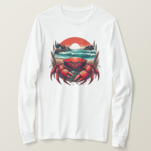 Camiseta cangrejo de Maine costero/náutico