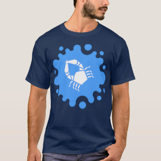 Camiseta Cangrejo de origami geométrico cútrico sobre una s