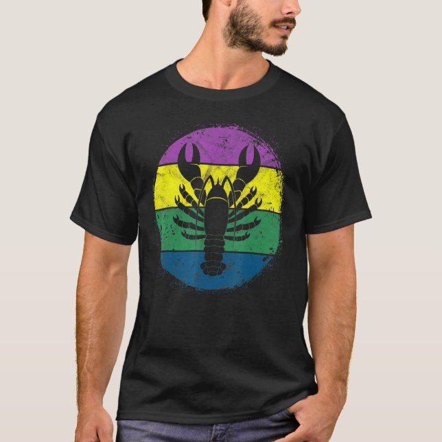 Camiseta Cangrejo de silueta de cigalas circular Mardi Gras (Anverso)