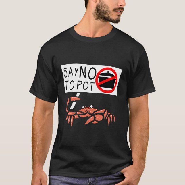 Camiseta Cangrejo diciendo "No" a la langosta (Anverso)