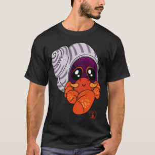 Camiseta Cangrejo ermitaño cómico en estilo kawaii