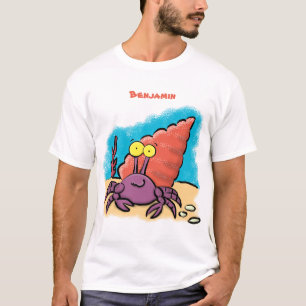 Camiseta Cangrejo ermitaño gracioso personalizado morado