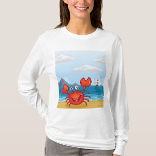 Camiseta Cangrejo Feliz en la Playa con Faro