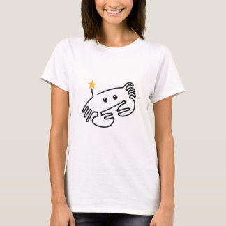 Camiseta Cangrejo Lindo Arte de Una Línea con Corazón Rojo