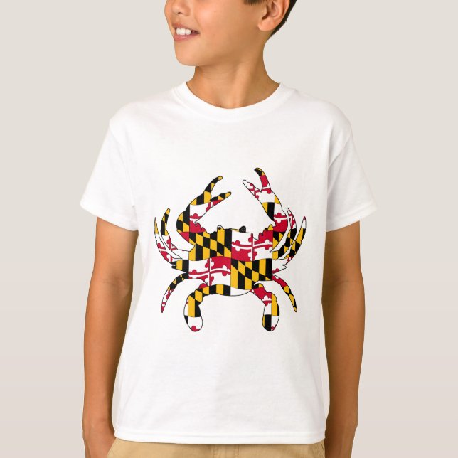 Camiseta Cangrejo ondulado de la bandera de Maryland (Anverso)