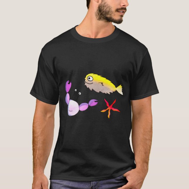 Camiseta Cangrejo, Pez Globo y Estrella de Mar (Anverso)
