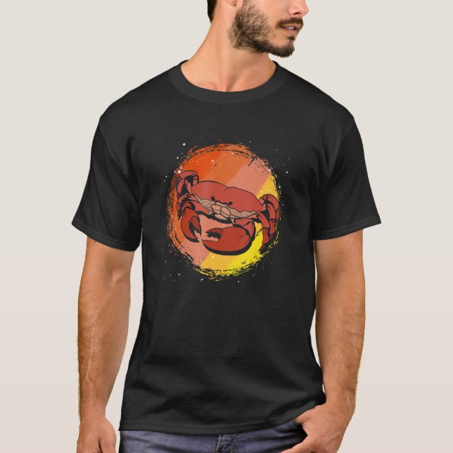 Camiseta Cangrejo retro de mariscos marinos (Anverso)