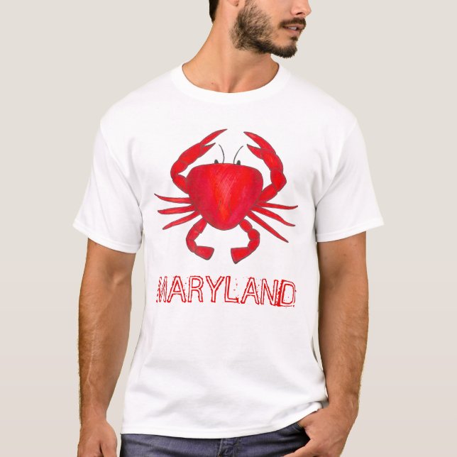 Camiseta Cangrejo Rojo Baltimore Maryland Cangrejos de pesc (Anverso)