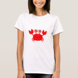 Camiseta Cangrejo rojo feliz del dibujo animado