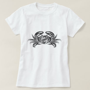 Camiseta Cangrejo tribal blanco y negro