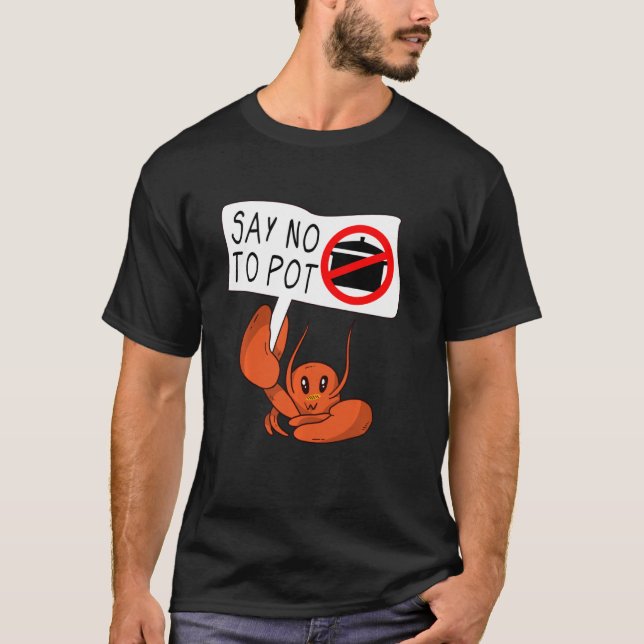 Camiseta Cangrejo vegano lindo diciendo que no a la langost (Anverso)