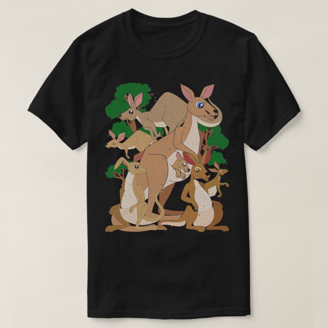 Camiseta Canguro animal marsupial de Australia (Diseño del anverso)