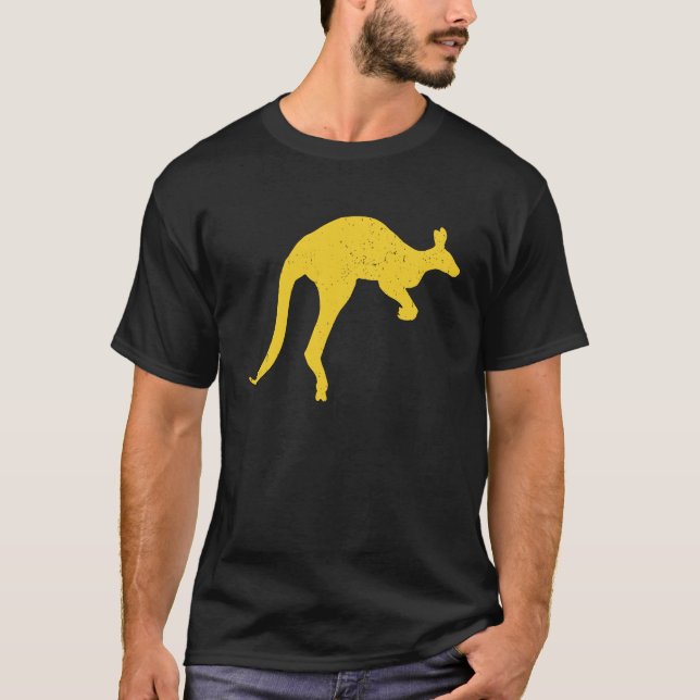 Camiseta Canguro Aussie Australia Roo Amarillo Canguro (Anverso)
