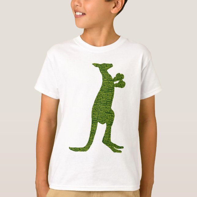 Camiseta Canguro australiano del boxeo con tipografía del (Anverso)