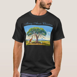 Camiseta Canguro bajo eucalipto con adornos navideños