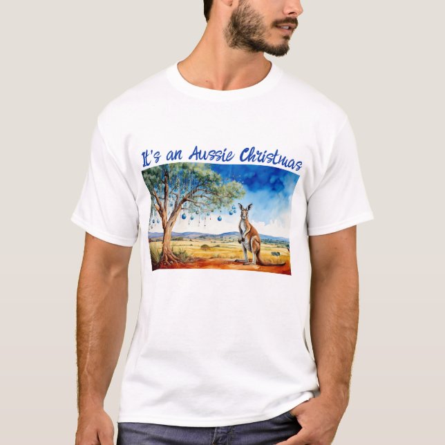 Camiseta Canguro bajo gumtree con Navidades baubles (Anverso)