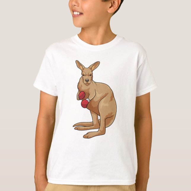 Camiseta Canguro como boxeador con guantes de boxeo (Anverso)