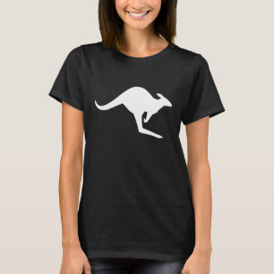 Camiseta Canguro de precaución en blanco y negro