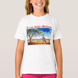 Camiseta Canguro debajo de eucalipto con adornos navideños
