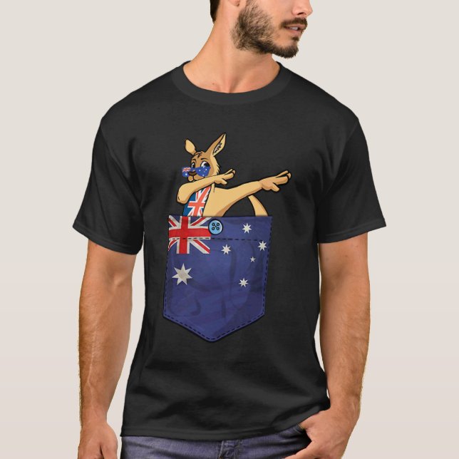 Camiseta Canguro en tu bolsillo Bandera de Australia (Anverso)