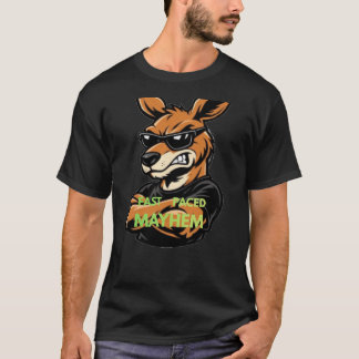 Camiseta Canguro Enojado Con Gafas De Sol Caos Rápido S