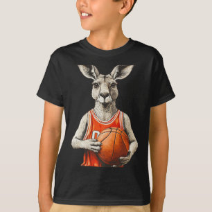 Camiseta Canguro Gracioso Con Vestuario De Baloncesto Y Jer