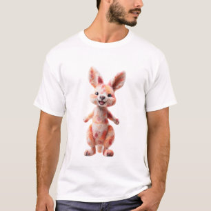 Camiseta Canguro Naranja Peludo Alegre Gráfico para Hombres
