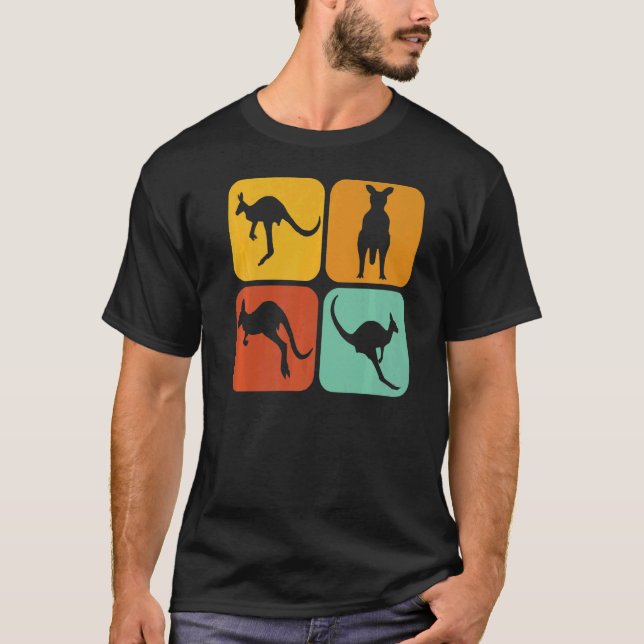 Camiseta Canguro retro I marsupial I canguro australiano (Anverso)