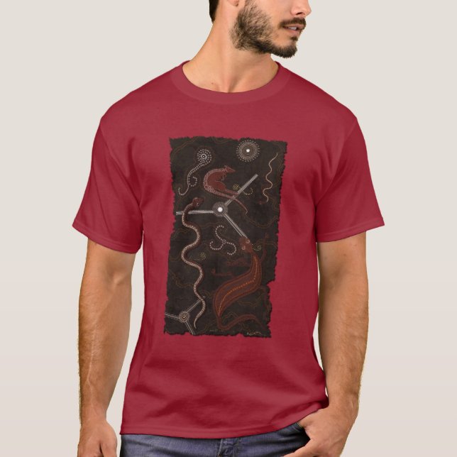 Camiseta Canguro y Goanna Tees de estilo aborigen australia (Anverso)