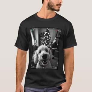 Camiseta Caniche atrapa a Santa en cámara Navidad