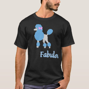 Camiseta caniche azul lindo animal lindo perro elegante