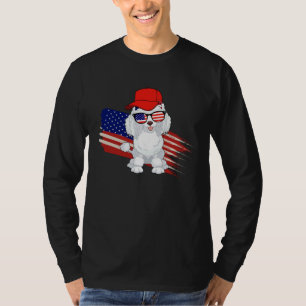 Camiseta Caniche Bandera Americana USA Patriótico 4 De Jul