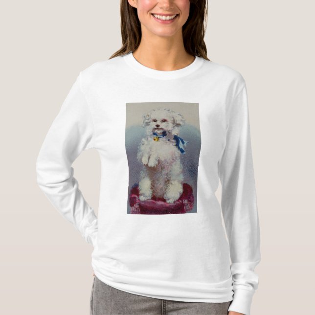 Camiseta Caniche con la cinta azul (Anverso)
