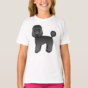 Camiseta Caniche de juguete negro perro de dibujos animados